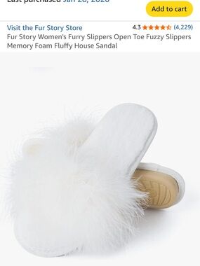 Fuzzy Open-Toe Fluffy Slide Slippers in White